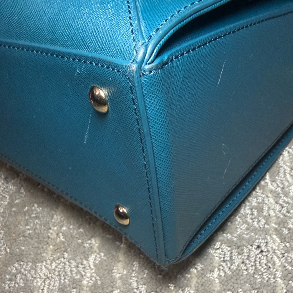 MCM Structured Saffiano Leather Satchel with Crossbody Strap - Picture 8 of 14